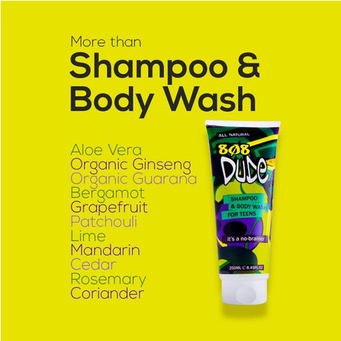 Skincare Kit for Teens - Shampoo, Body Wash, Face Wash, Deodorant, Eco-Friendly Cotton Toiletry Bag