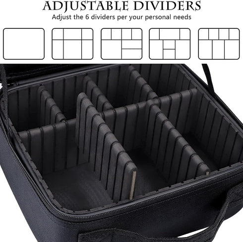 JOURMON Travel Makeup Bag - Portable Cosmetic Case Organizer with Adjustable Dividers for Makeup Brushes and Accessories