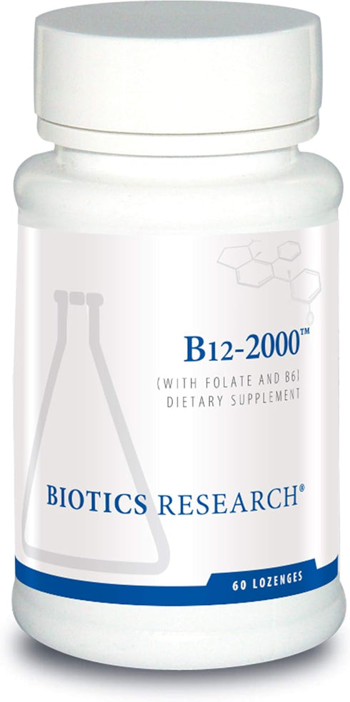 Biotics Research B12 Lozenges, Vitamin B6 and B12 2000 Lozenges with Folate 60 Lozenges