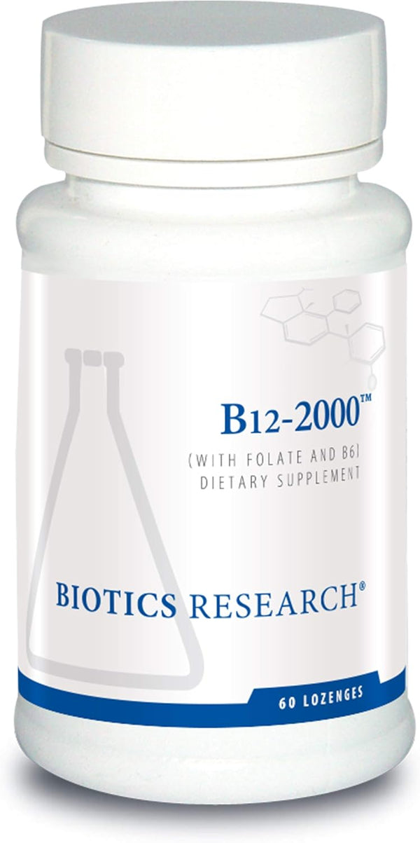 Biotics Research B12 Lozenges, Vitamin B6 and B12 2000 Lozenges with Folate 60 Lozenges