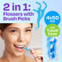 Trueocity Dental Flossers - 4 Pack with Travel Case (200 Total Count), Mint Flavored, Easy Grip, Prevents Tooth Decay