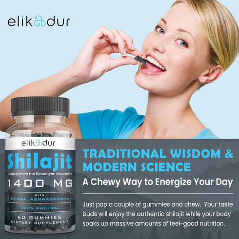 84,000 MG Shilajit Gummies, 60 Count, Organic Shilajit with 85+ Trace Minerals for Energy, Sugar-Free