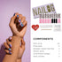 Semi Cured Gel Nail Strips, NAILOG 20pcs Long Lasting Nail Stickers with Glossy Gel Finishing for Women Girls