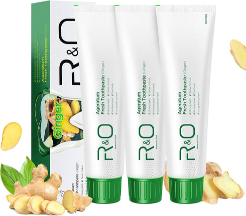 Le Vital R&O Long-Lasting Fresh Ginger Mint Toothpaste, 3.53 oz - Removes Dental Plaque,