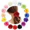 Lawie 16 Pack Colorful Handmade Large Rose Flower Hair Bow Wreath Garland, Elastic Stretchy Hair Ties