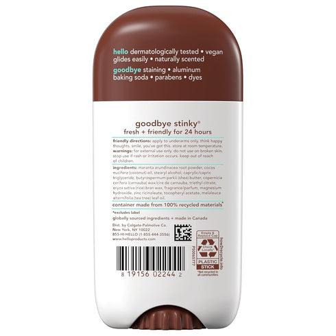 hello Sweet Coconut Deodorant with Shea Butter, Aluminum Free, 24 Hour Odor Protection, 2.6 Ounce, 2 Pack