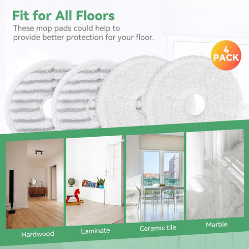 3764 SpinWave + Vac Mop Pads Compatible with Bissell SpinWave + Vac, Washable and Reusable Replacement Head (12 Pack)
