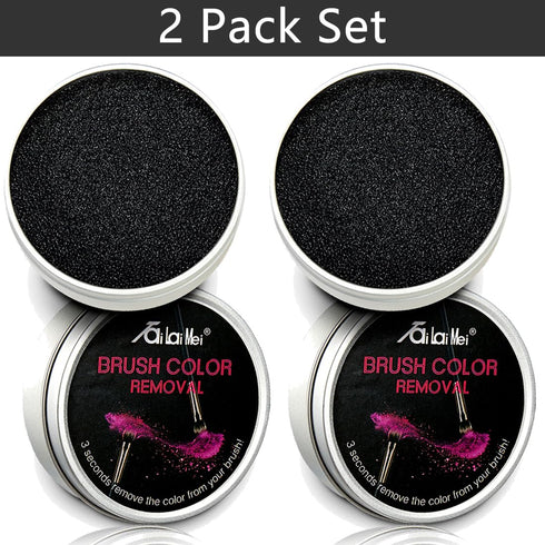 TailaiMei 2 Pack Color Removal Cleaner Sponge - Quickly Clean Makeup Brushes Without Water or Chemicals