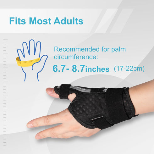 SciWil 6.7''-8.7'' Adjustable Thumb Brace with Triple-Strap System Unisex | Breathable Spica Splint for Arthritis, De
