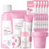 Sakura Face Care Set - 17Pcs Moisturizing Skin Care Routine with Cream, Cleanser, Serum, and Masks