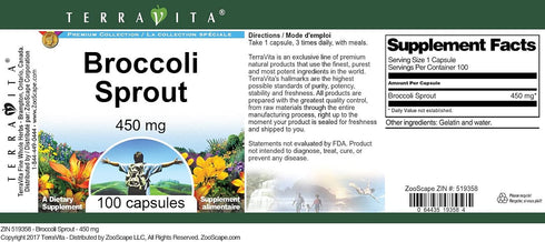 Terravita 450 (100 519358) Broccoli Sprout - mg Capsules, ZIN: