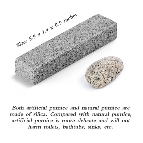 6-Pack Pumice Stone for Toilet Cleaning: Powerfully Cleans Hard Water Rings & Stains for Toilet & Bathtubs