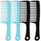 4PCS Wide Tooth Comb, Large Hair Detangling Comb for Curly, Wet, Long Hair, Professional Styling Comb (Black & Blue)