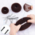 TsMADDTs Donut Hair Bun Maker, 3PCS Dark Brown Ring Style Bun Maker with 20PCS U Shaped Hair Pins for Women