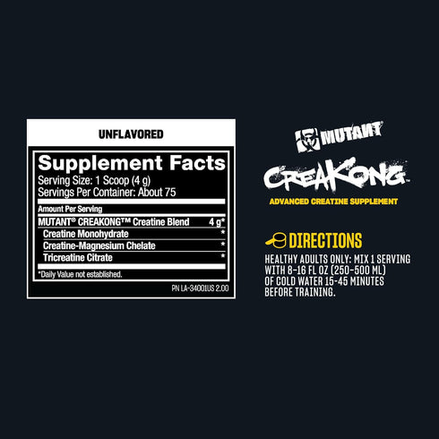 Mutant Creakong Advanced Creatine Supplement Powder - Creatine Blend, 300 g - 10.6 Ounce