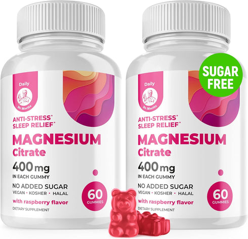 DR. MORITZ Magnesium Gummies Sugar-Free - Calm Magnesium Supplement for Children & Adults (120 Count)