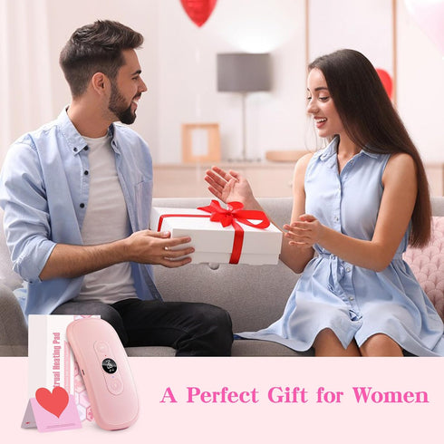 Portable Electric Heating Pad for Period Cramps, 30 to 60 Minutes Timer, 6 Heat Levels, Menstrual Heating Pad Pink