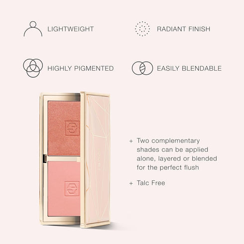 Jouer Blush Bouquet Duo, 2 Shade Blush Palette, High Pigment Powder for Natural Flush Beauty Cosmetics