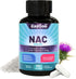 NAC Supplement, N-Acetyl Cysteine Capsules 800mg with Milk Thistle 200mg, 90 Count, Vegan, GMOs-Free