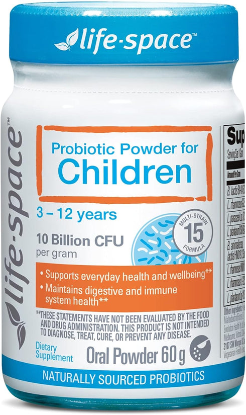 Life-Space Probiotic Powder for Children 3-12 Years, 10 Billion CFU & Multi Strain, Boost Digestive Health & Immune