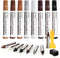 DEWEL Furniture Markers Touch Up, 17 Pcs Wood Scratch Repair Kit for Stains, Scratches on Wood Floors and Furniture