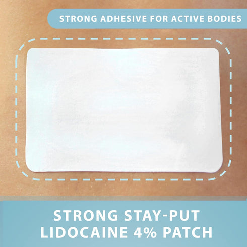 Curist Super Stick Lidocaine Patches, Topical Pain Relief - 40 Patches (2 Pack) for Back, Neck, Muscle Relief