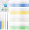 Interdental Brush, 80 Count, Braces Brush for Dental Hygiene, Flossing Tools in 4 Colors & Sizes