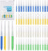 Interdental Brush, 80 Count, Braces Brush for Dental Hygiene, Flossing Tools in 4 Colors & Sizes