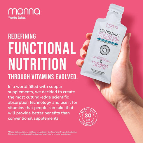 Manna Vitamins Evolved - Liposomal Prenatal Complete - Liquid Prenatal Vitamins for Women - Best Prenatal Vitamins