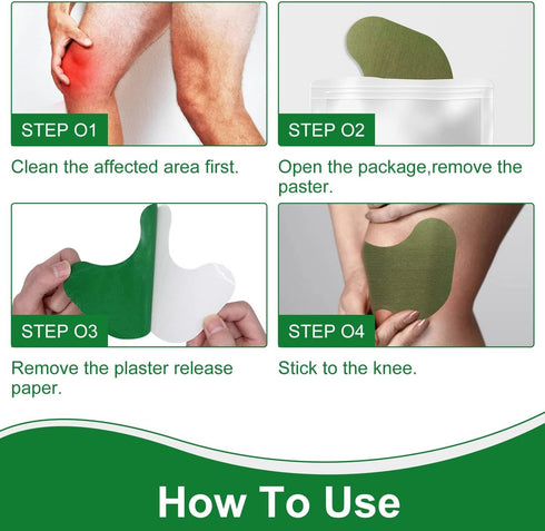 Knee Patches 60 Count, Natural Warming Herbal Patches for Long Lasting Joint Discomfort Relief
