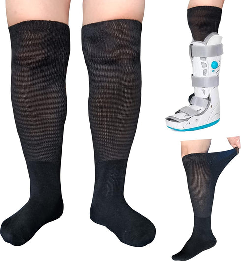 2 Pairs Walking Boot Socks, Air Cam Walker Brace Fracture Boot Orthopedics Socks Replacement Sock Liner