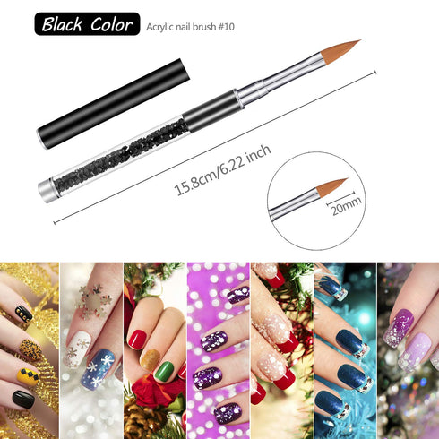 Honoson 5 Pieces Nail Art Brush Set - Acrylic Nail Brush for 3D Flower, DIY Salon Manicure Pen, Sizes 4, 6, 8, 10, 12