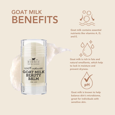 Dionis Goat Milk Skincare Multi-Purpose Hydrating Beauty Balm for Face, Lips, Eyes, and Neck - 1oz Light Coconut