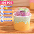 Jingmore 100 Count (6 oz) Paper Ice Cream Cups with Clear Dome Lids Disposable Dessert Cups Bulk Dessert Bowls Sundae