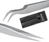 Sivote Eyelash Tweezers, 2-Pack, Stainless Steel Lash Tweezers for Eyelash Extensions, Matte Silver