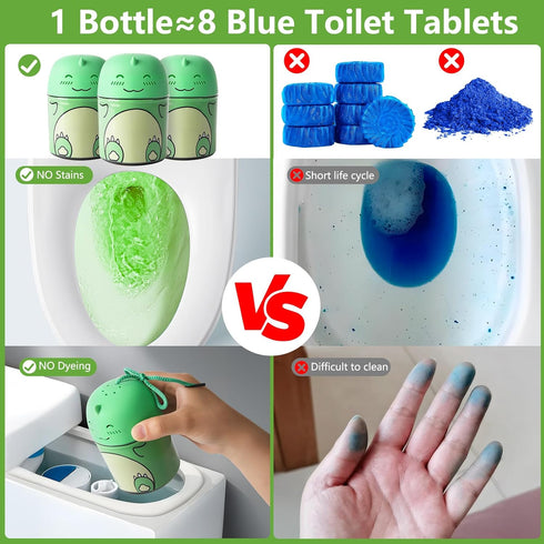 Toilet Bowl Cleaners Bottle Bathroom Toliet Bowl Cleaner with Fresh Jasmine Scent Cute Dinosaur Shaped Toilet Tank