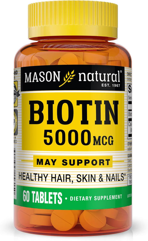 Mason BIOTIN 5000MCG, 60 per bottle