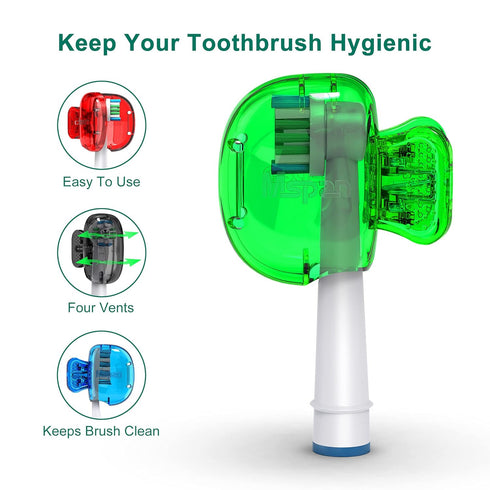 Mspan Toothbrush Head Cover Cap - Toothbrush Protector Brush Pod Case, Protective Plastic Clip for Travel