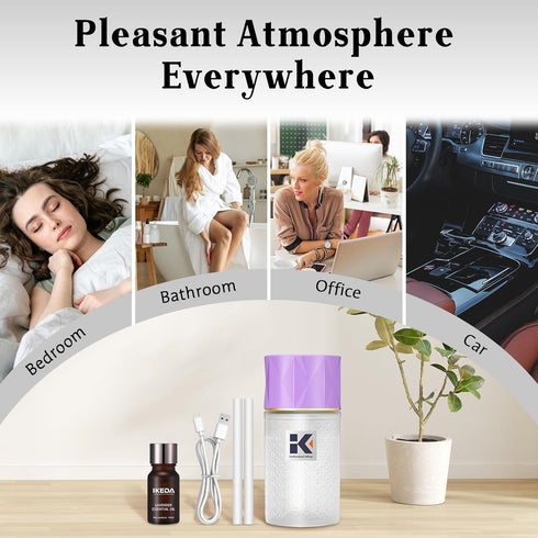 ikeda essoil 250mL 35 Essential Oil Diffuser, Wireless Aromatherapy Oil Diffusers for Small Room, Million Negative Ion