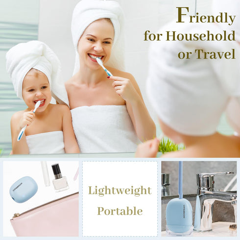 MONESAO Toothbrush Case with Holder, Rechargeable Travel Toothbrush Cleaner Case for Electric and Manual