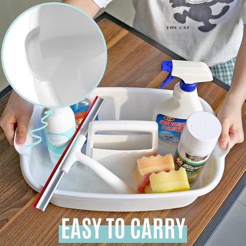 Cleaning Supplies Caddy, Portable Plastic Bucket Organizer with Handle for Shower Essentials Storage