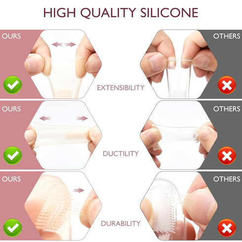Momcozy Silicone Finger Toothbrush for Baby, Infant Toothbrush for Teething, 2 Pcs