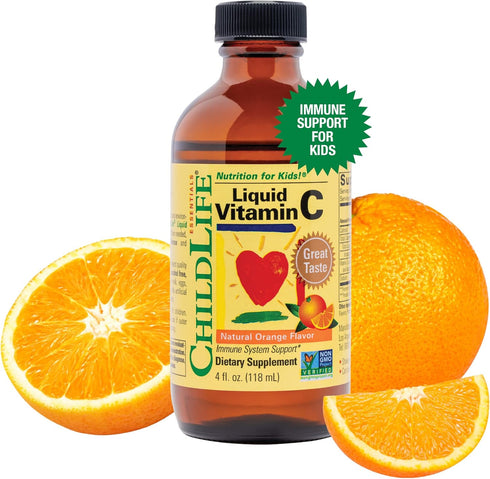 CHILDLIFE ESSENTIALS Liquid Vitamin C for Infants, Toddlers & Kids - Immune Support, All-Natural, 4 Oz