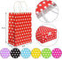 Small Polka Dot Gift Bags, Black Kraft Paper Bags with Handles for Party Favors, 12 PCS