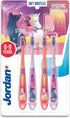 Jordan* Kids Toothbrush 4 Pack | 6-9 Years, Soft Bristles, BPA Free | Blue & Pink Step 3