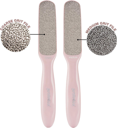 Probelle Double Sided Multidirectional Nickel Foot File Callus Remover - Safe Tool for Instant Results (Pink)