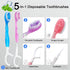 JASUNLEE 30Pack 5-in-1 Disposable Toothbrushes with Toothpaste Tongue Scraper Floss Pick Mini Portable Pre-Pasted