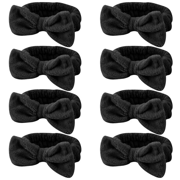 Ondder Black Spa Headband for Washing Face, Bow Skincare Headbands for Women and Girls
