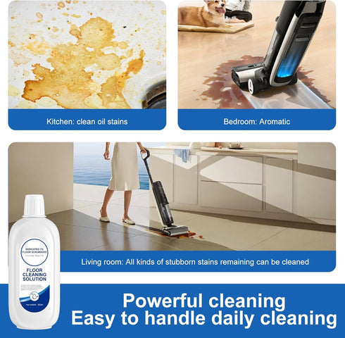 Floor Cleaning Fluid Solution, 500ml Original Flavor Compatible with Tineco FLOOR ONE Series
