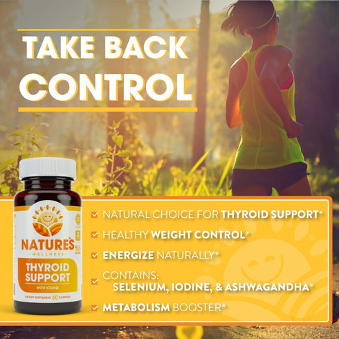 Thyroid Support Complex With Iodine For Energy Levels, Weight Loss, Metabolism, Fatigue & Brain Function - Natural